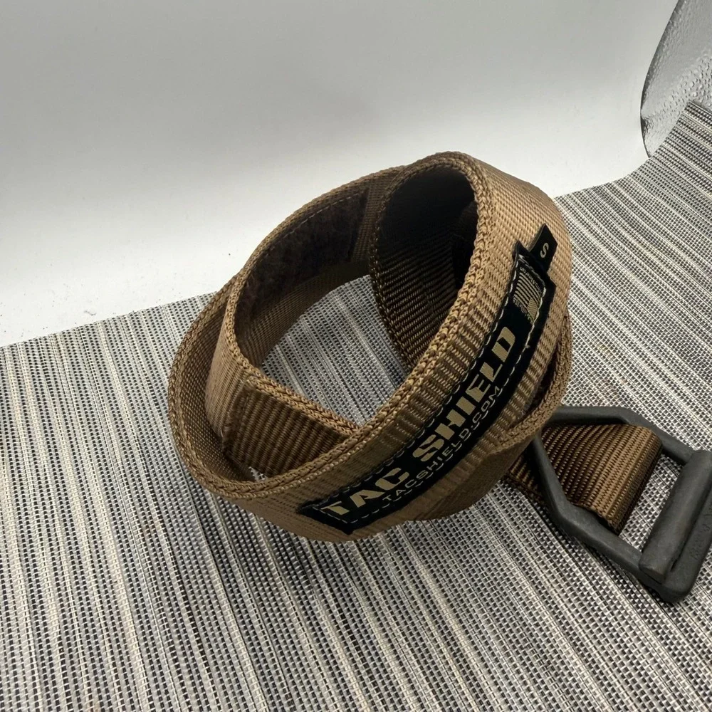Tac Shield Tactical Riggers Belt Small Coyote Brown Nylon Steel Buckle Size S
